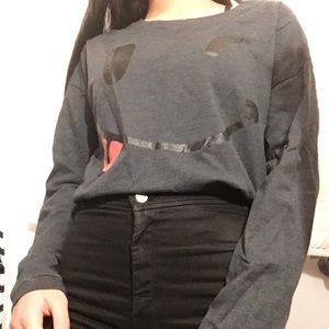 Grey Print Sweatshirt